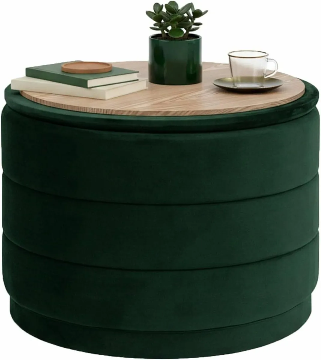 Large Storage Ottoman Round Folding Foot Rest - Image 1