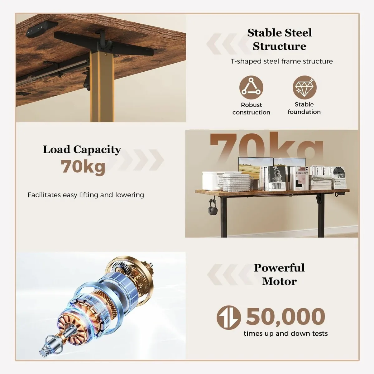 Height-Adjustable Desk Electric Sit-Stand Office - Image 4