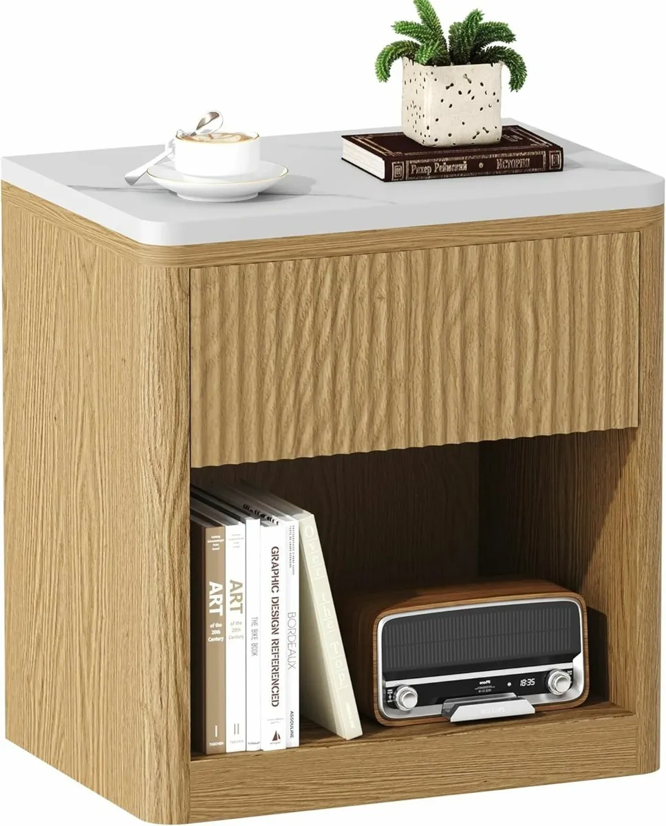 Night Stand Wood Fluted Nightstand 22 Large - Image 1