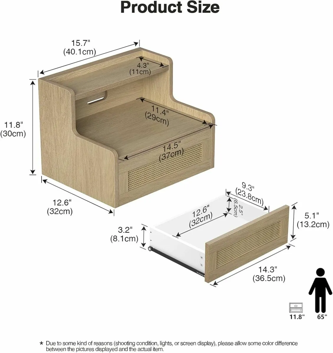 Set of 2 Floating Bedside Tables - Wall-Mounted - Image 2