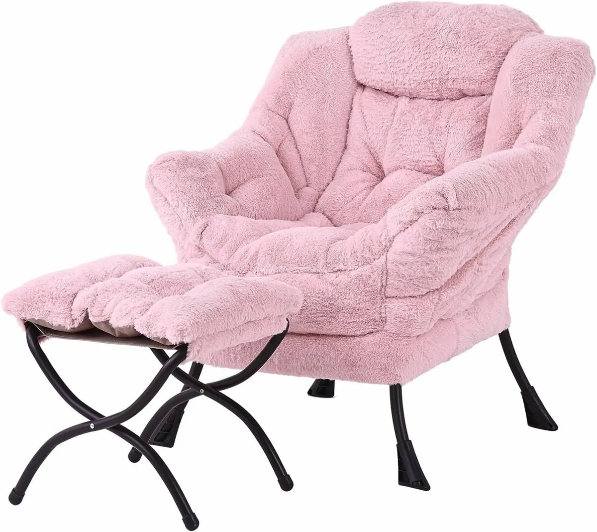 Comfy Armchair with Footstool Lazy Chair Ottoman - Image 1