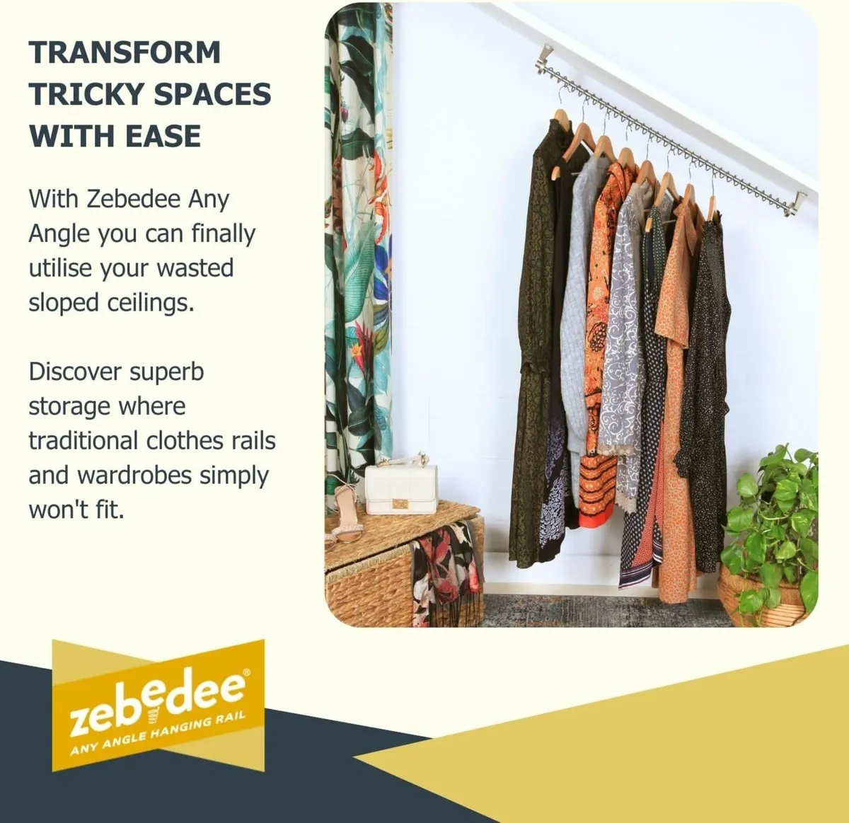 Sloped Ceiling Clothes Rail by HANGING - Any - Image 2