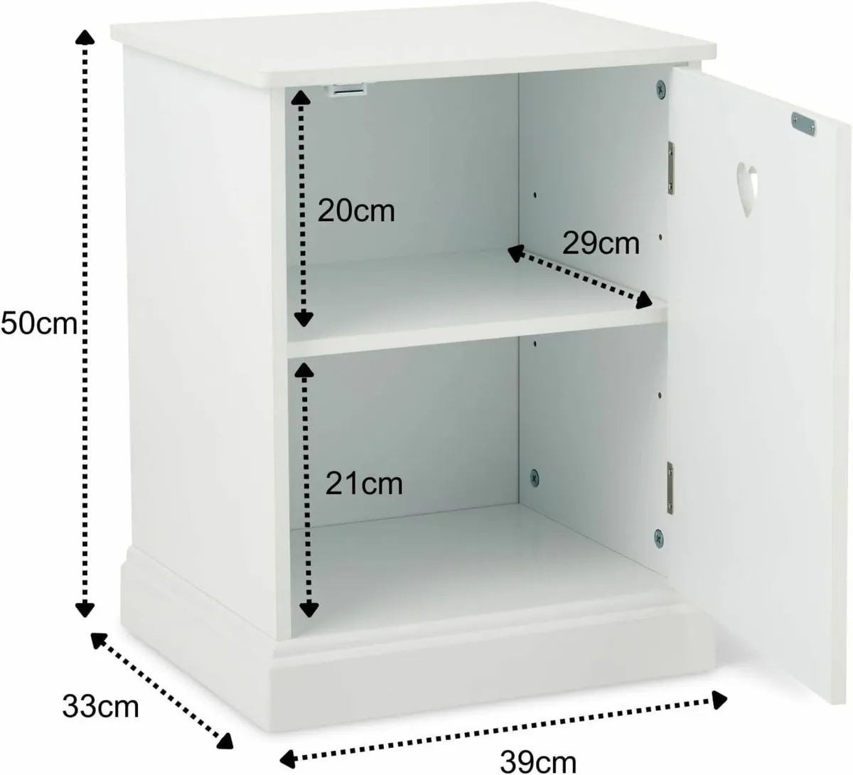 Kids Bedside Table 50x33x39cm Girls Small White - Image 3