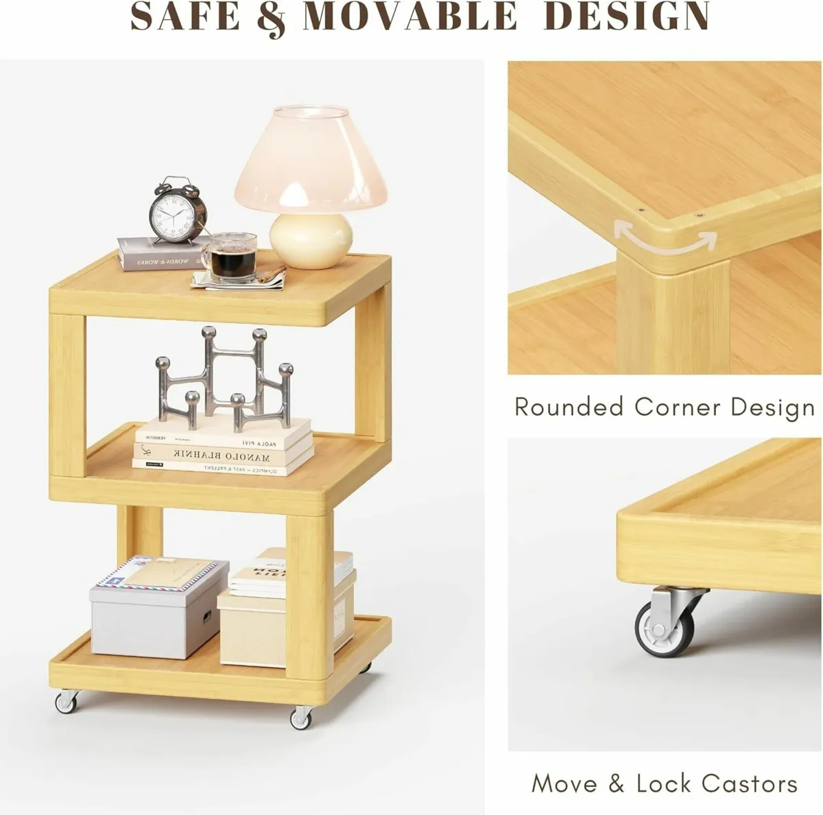 Side Table Living Room Bedside Tables for Bedroom - Image 3