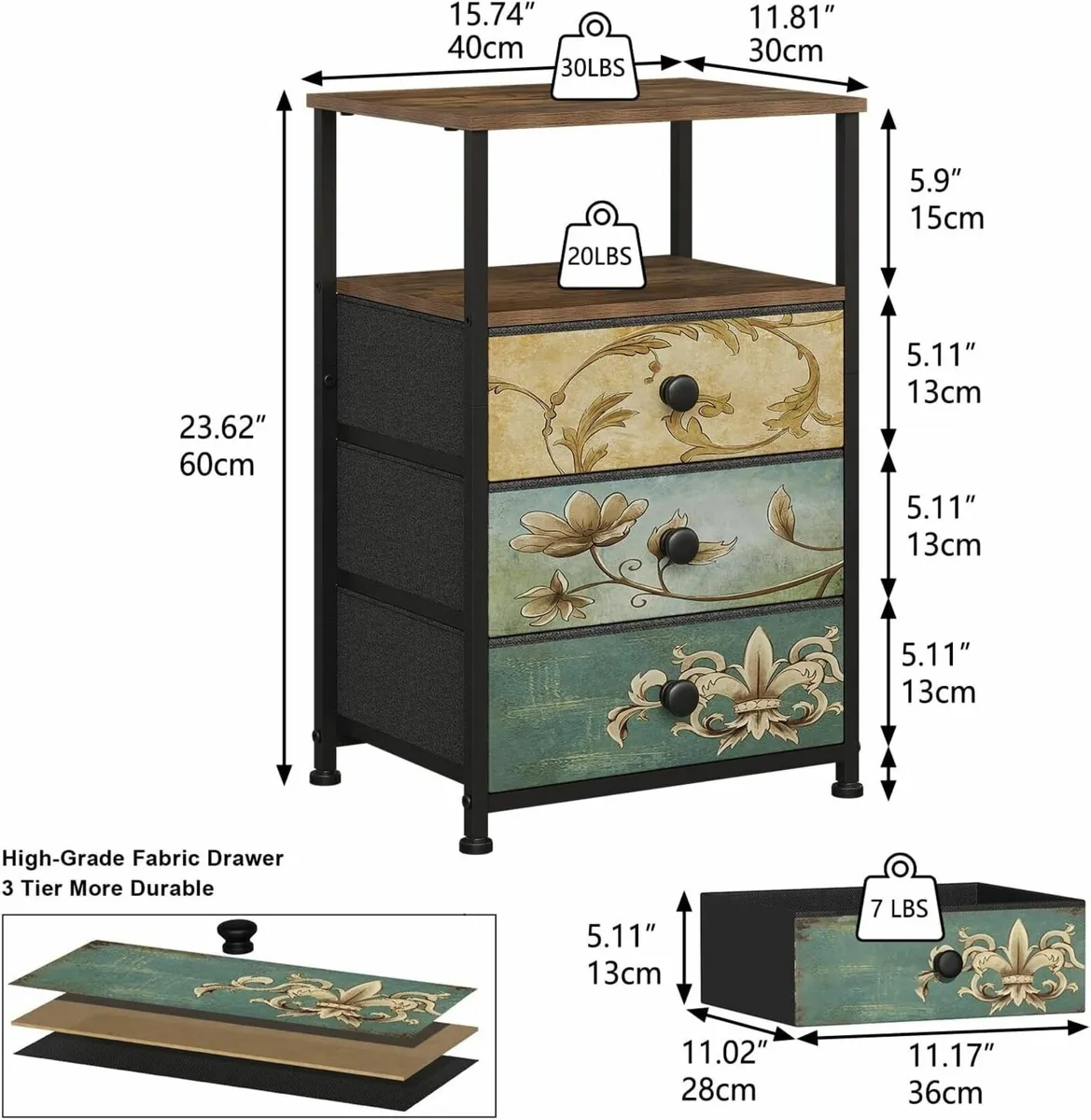 Chest of Drawers with Open Shelf 3 Dresser for - Image 3