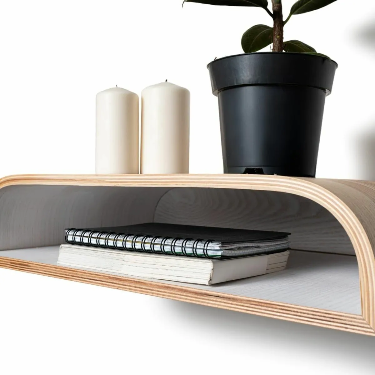 Floating Nightstand Walnut Bedside Shelf Wall - Image 4