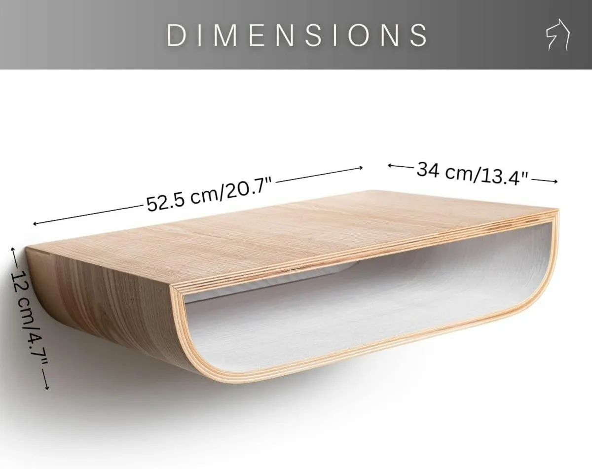 Floating Nightstand Walnut Bedside Shelf Wall - Image 2