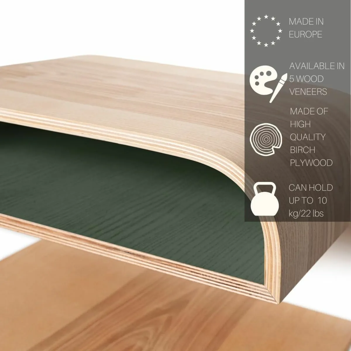 Floating Nightstand Walnut Bedside Shelf Wall - Image 3