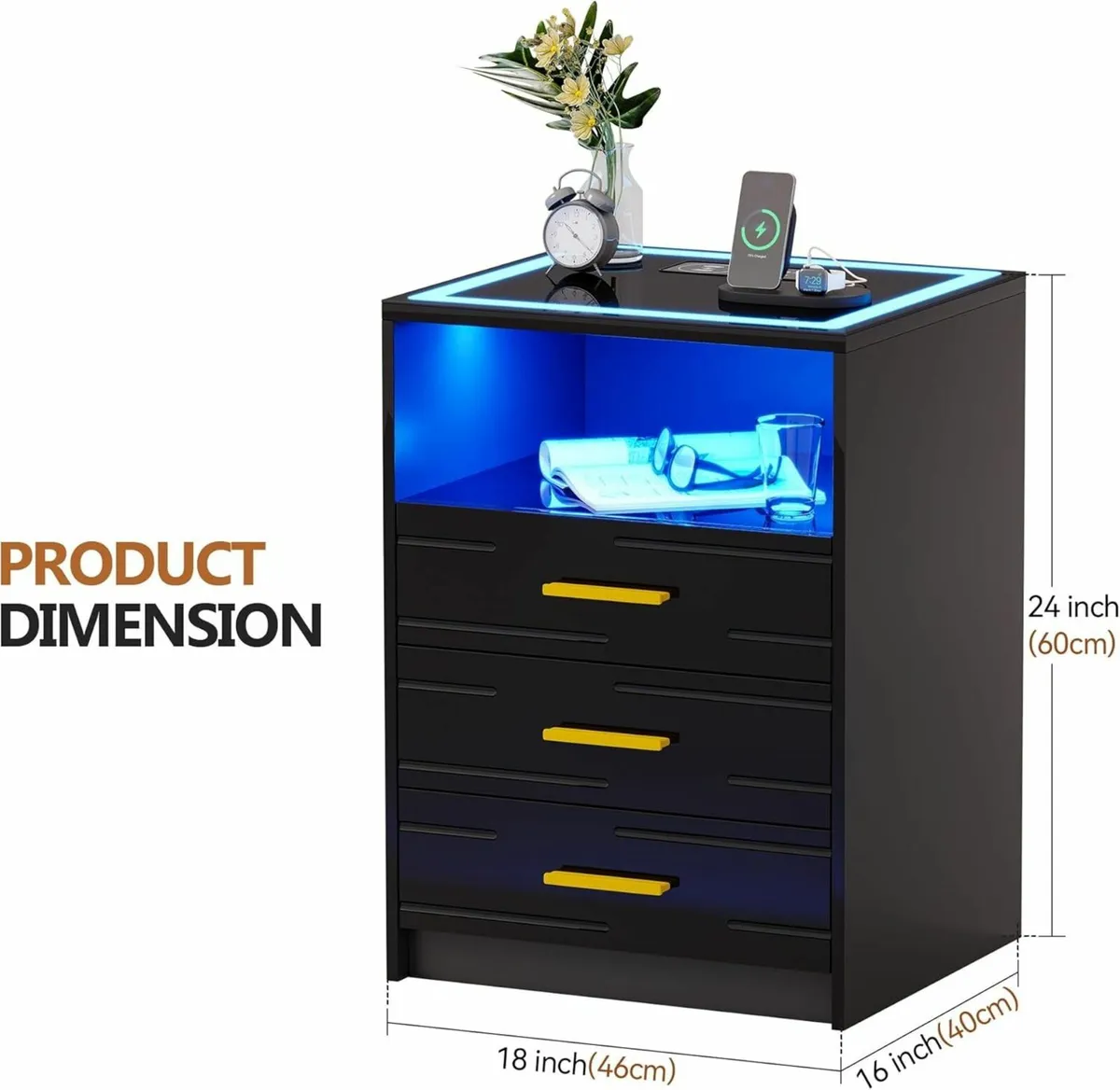 Smart Bedside Table - with Charging Station 3 - Image 2