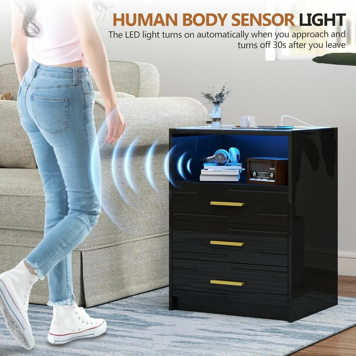 Smart Bedside Table - with Charging Station 3 - Image 4