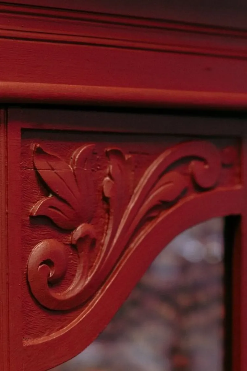 Upcycled Hand-Carved Display Cabinet - Image 2