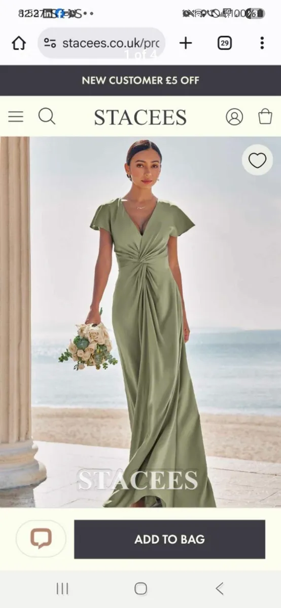 Sage Green Bridemaids Dresses, UK Sizes 6 and 10 - Image 1