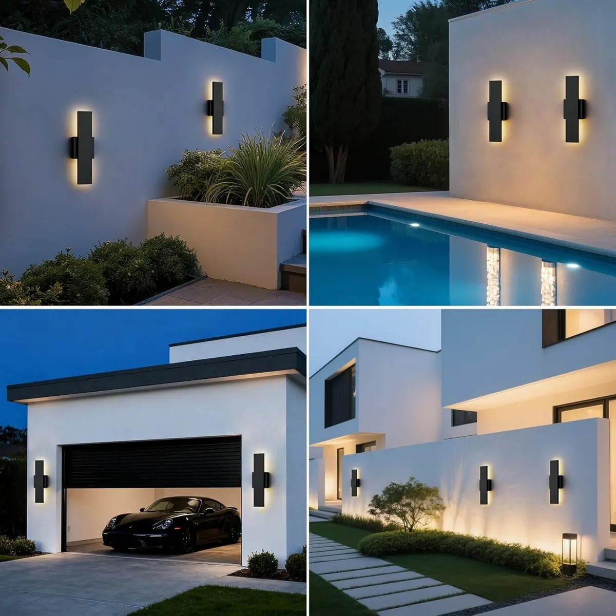 2 Pack 40CM Modern LED Outdoor Wall Light 3000K - Image 2