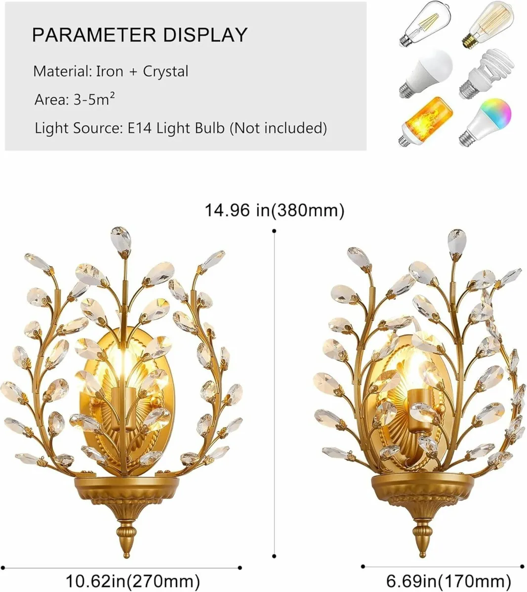 Crystal Wall Lights Antique Retro Vintage French - Image 4