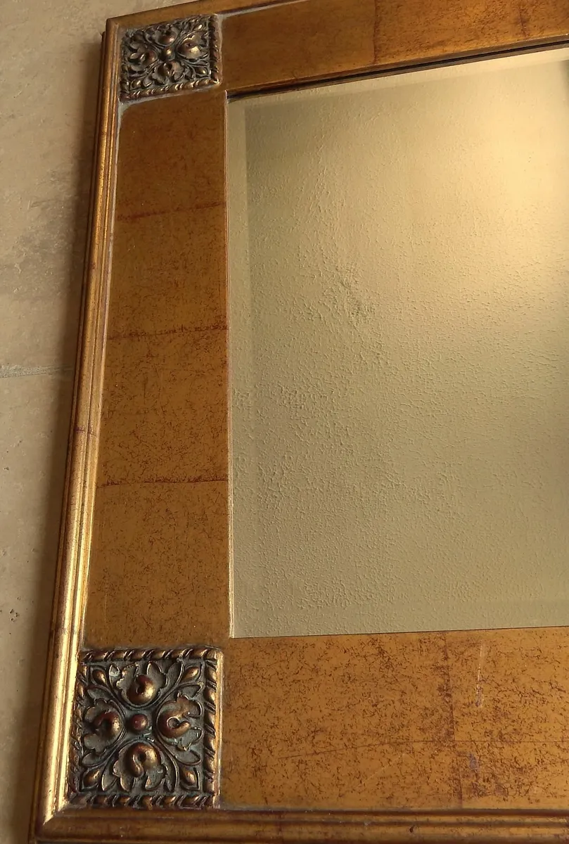 Large Bevelled Wall Mirror in Ornate Wooden Frame - Image 3