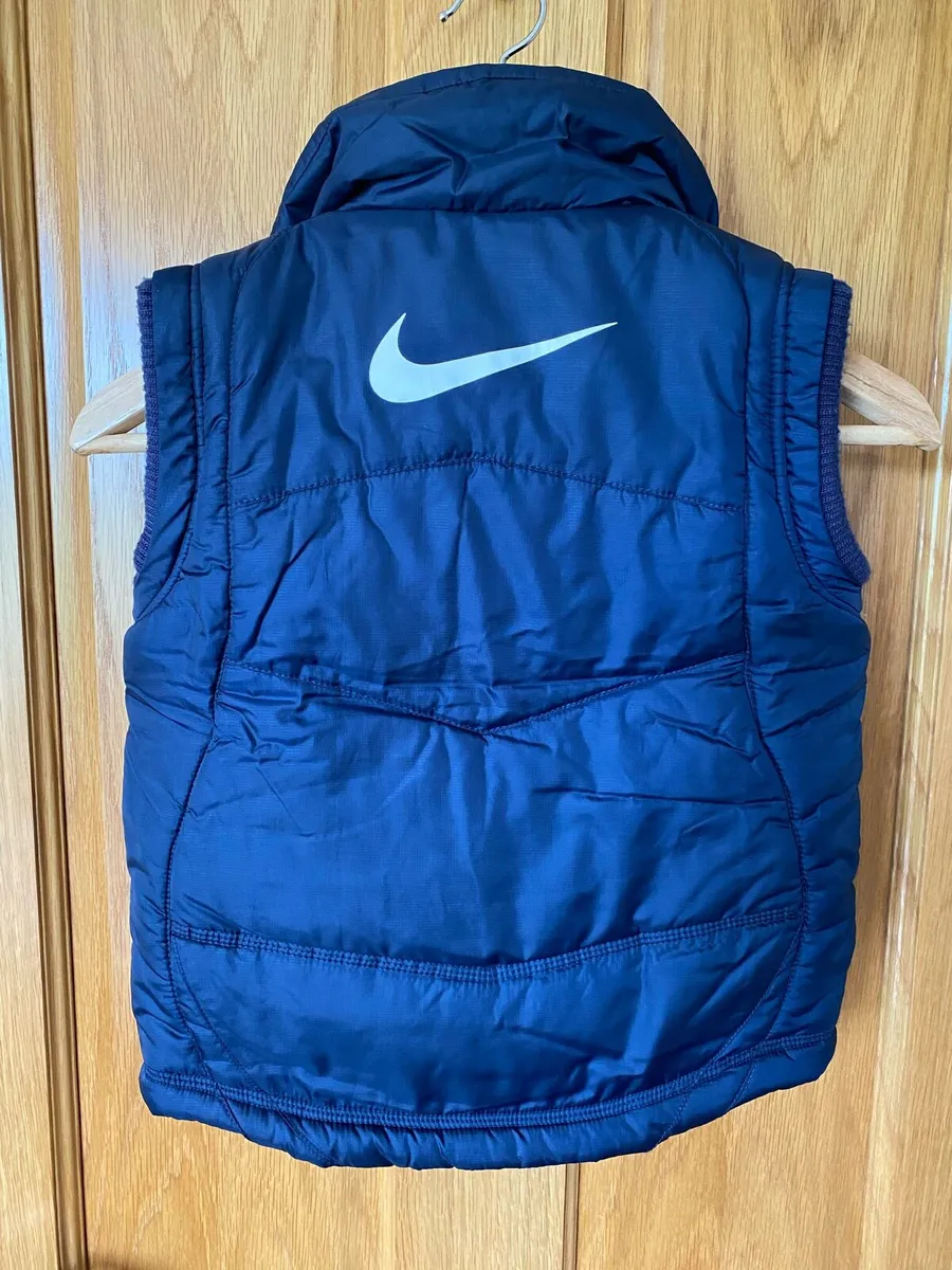 Kids NIKE  Navy Puffer Fleece Gilet - Junior Size - Image 2