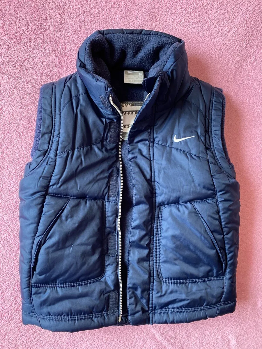 Kids NIKE  Navy Puffer Fleece Gilet - Junior Size - Image 4
