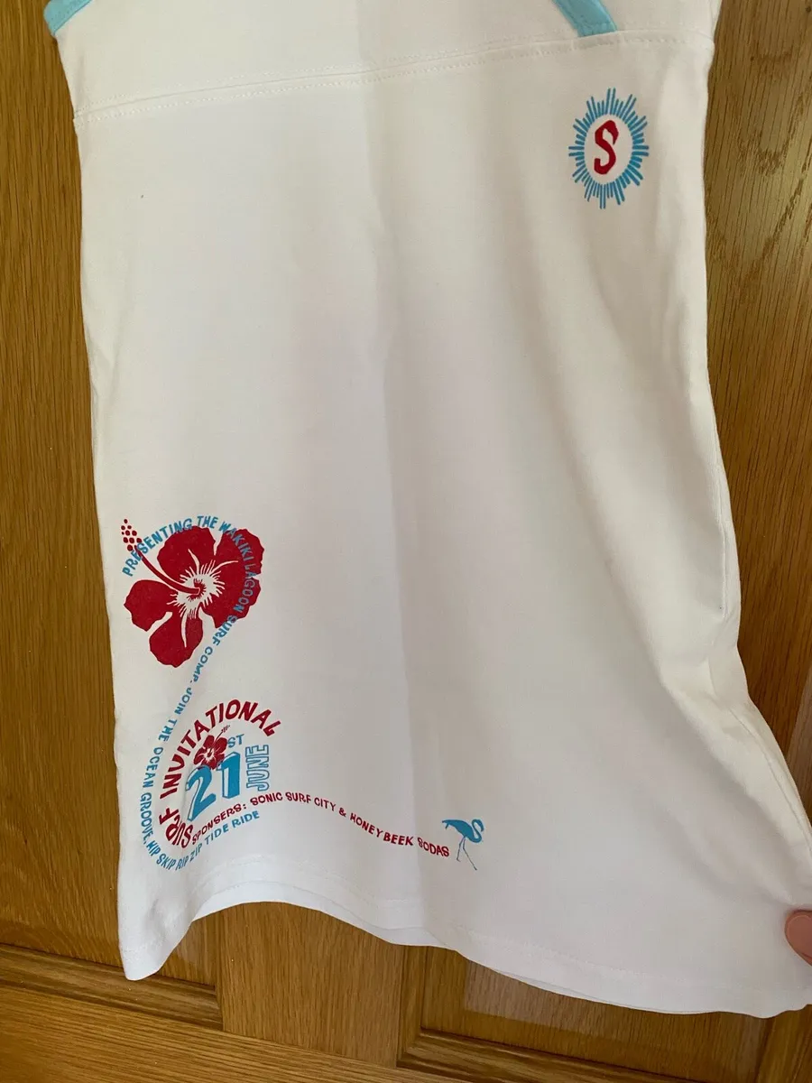 Girls New H & M White Summer Surfing Style Dress - Image 2