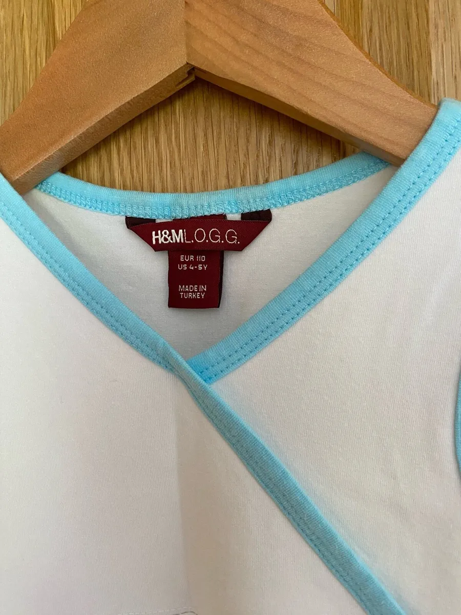 Girls New H & M White Summer Surfing Style Dress - Image 3