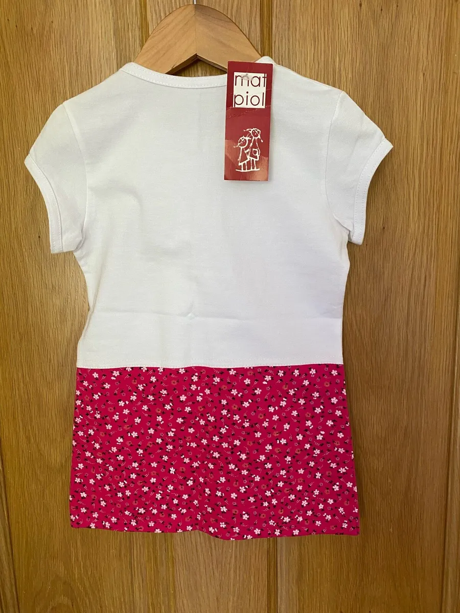 Girl’s Brand New Short Sleeve 3 Bows White Top - Image 3