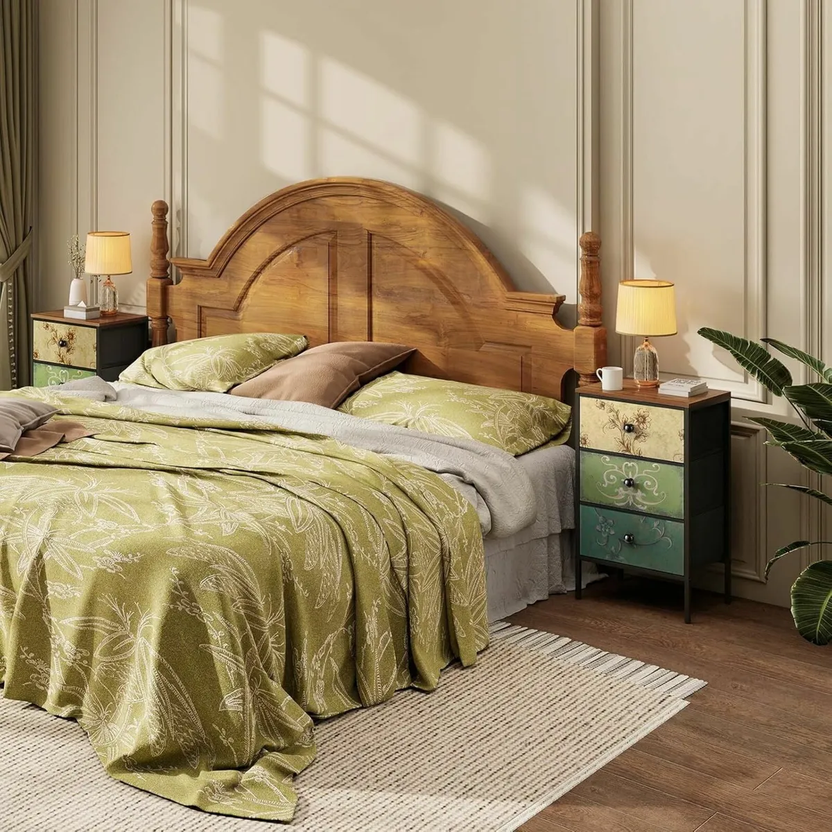 Bedside Tables Set of 2 Nightstand with 3 Drawers - Image 2