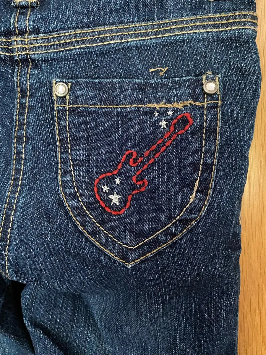 Girl’s Brand New Music Notes Blue Denim Jeans - Image 4