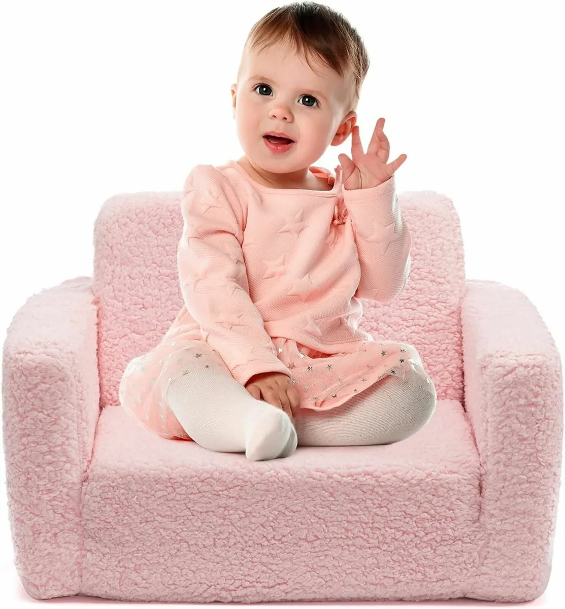 Kids Sofa Bed 2-in-1 Flip Out Cuddly Sherpa - Image 4