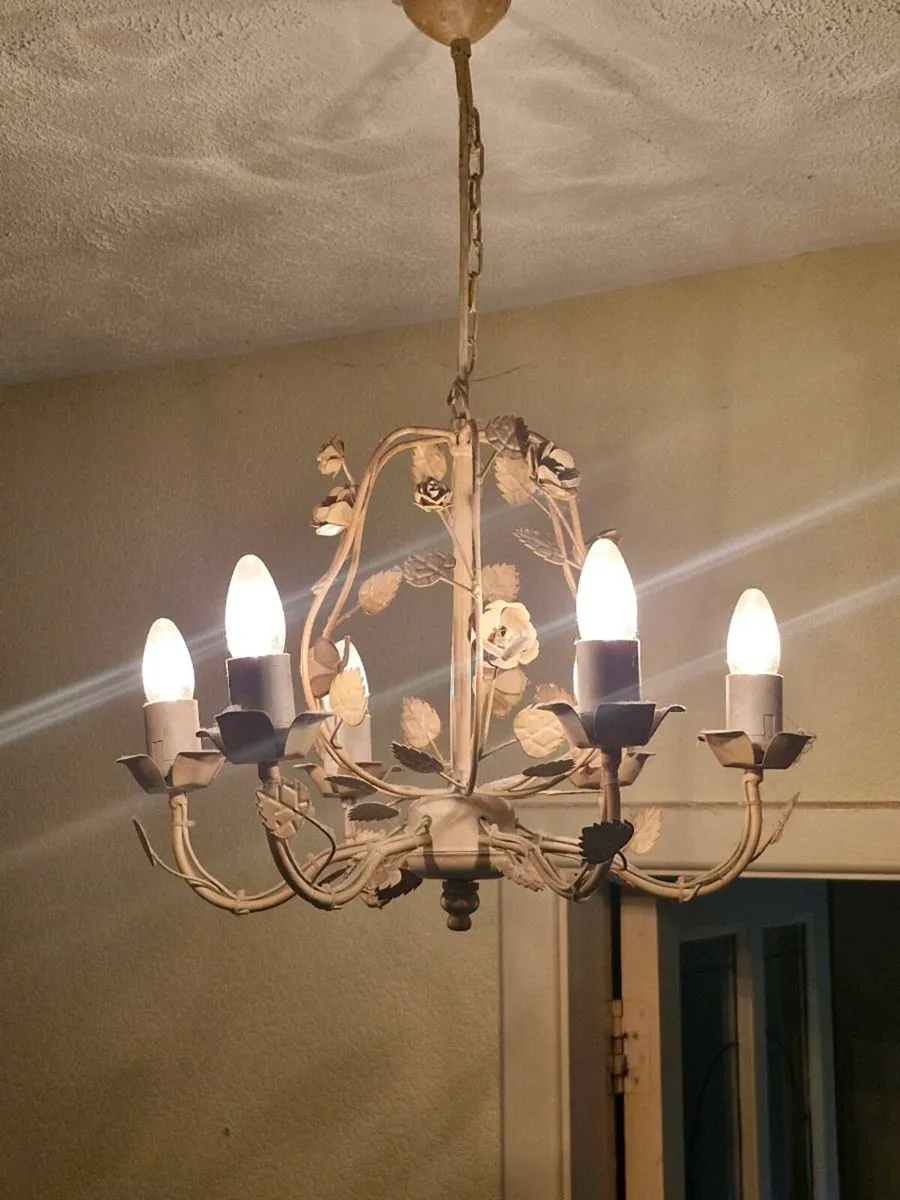 Vintage Floral Chandelier - Image 1