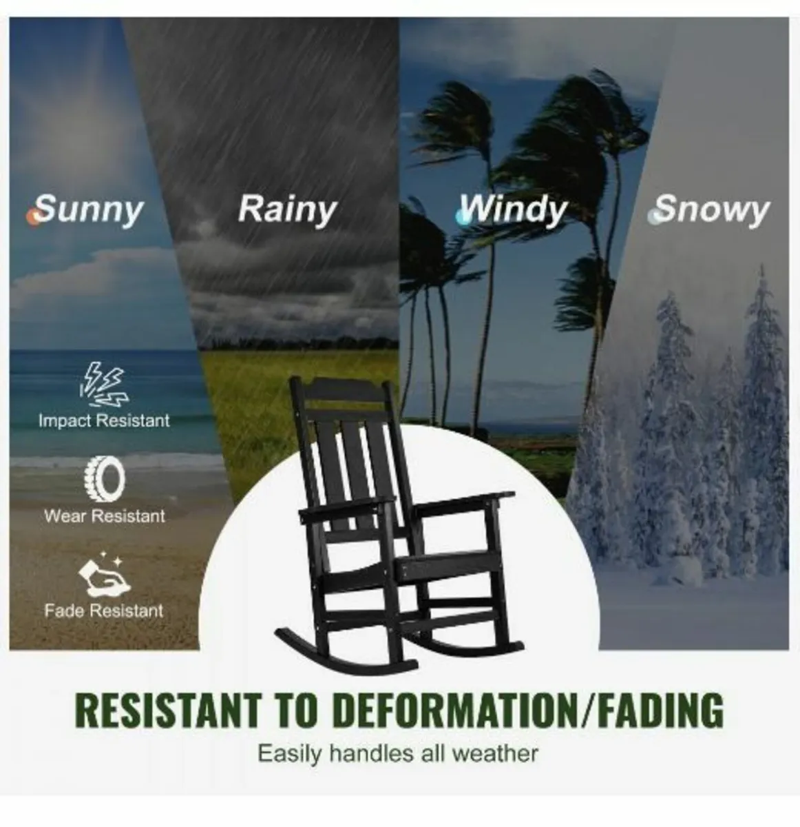 Porch Rocker, HIPS Outdoor Rocking Chair - Image 3