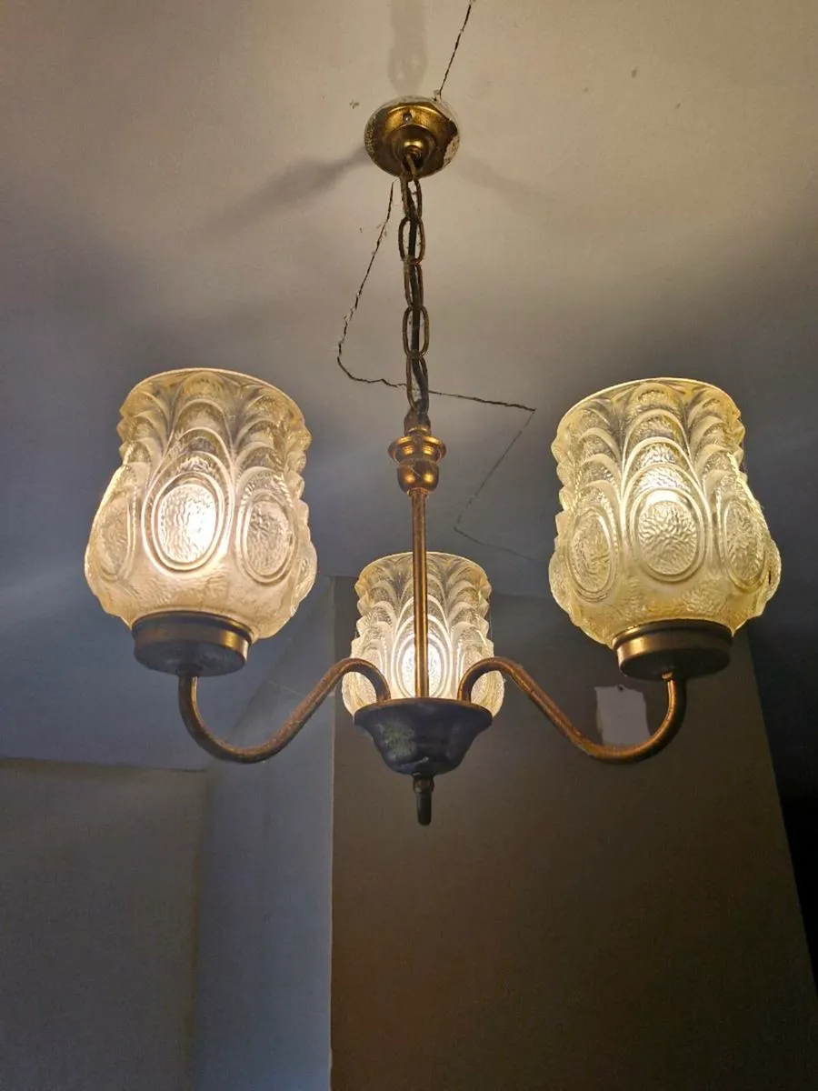 Art Deco pressed glass Chandelier - Image 1