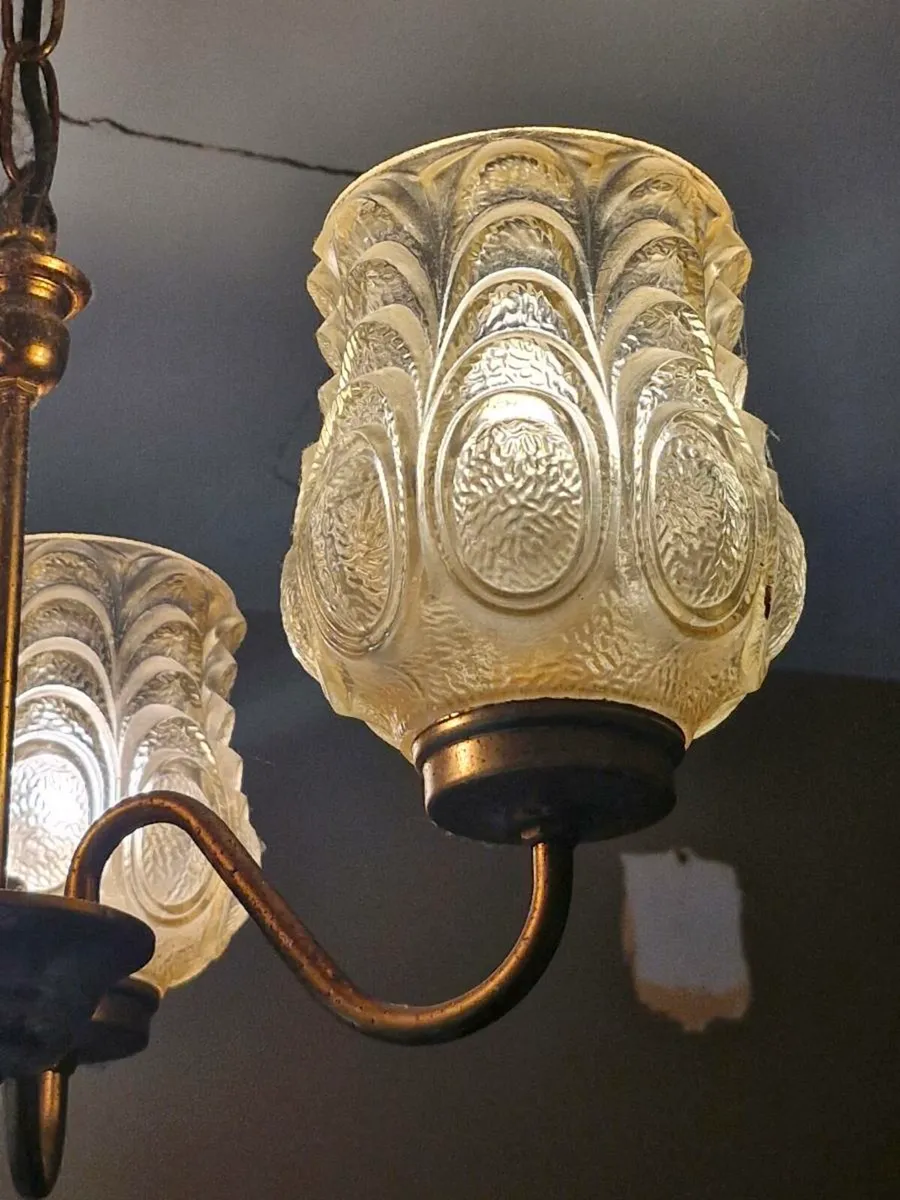 Art Deco pressed glass Chandelier - Image 2