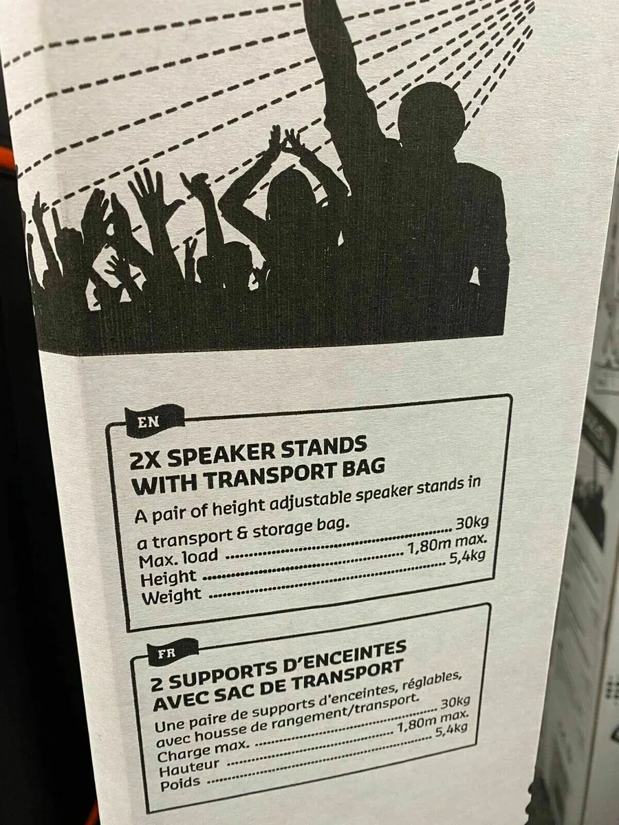 Ibiza Speaker Stands SS01B 1.8M NEW - Image 2