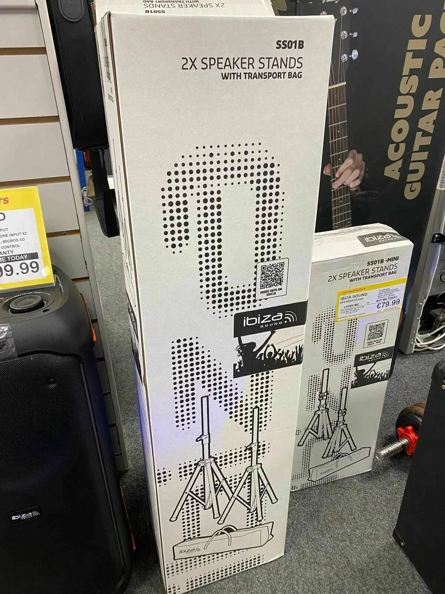 Ibiza Speaker Stands SS01B 1.8M NEW - Image 1