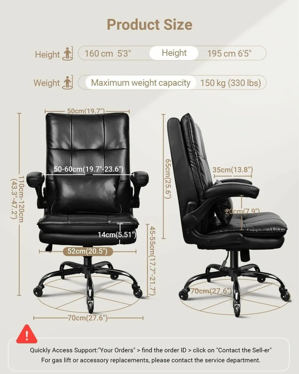 Ergonomic Executive Office Chair Double-Layer - Image 2
