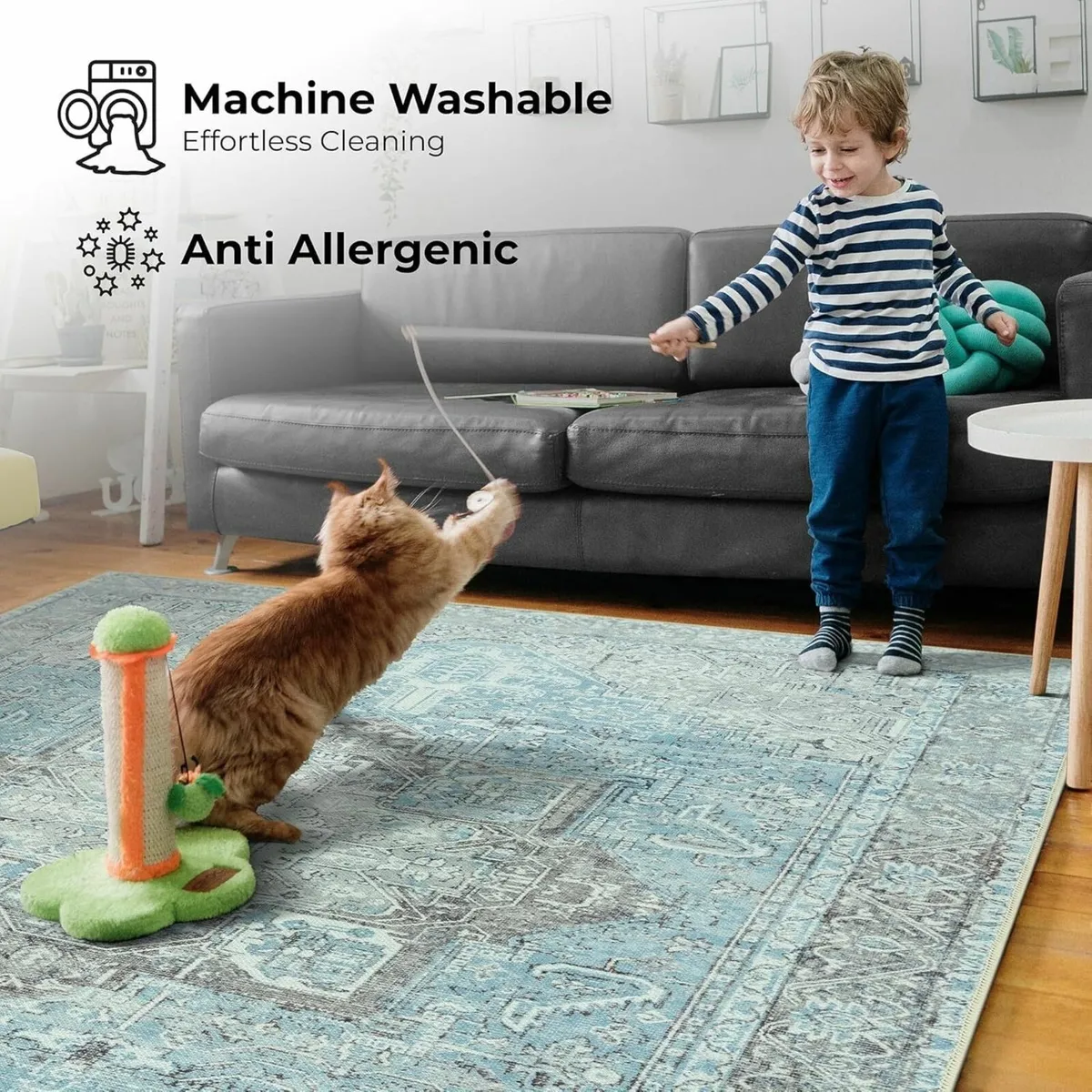 Machine Washable Rug 122x170cm 75% Recycled - Image 2