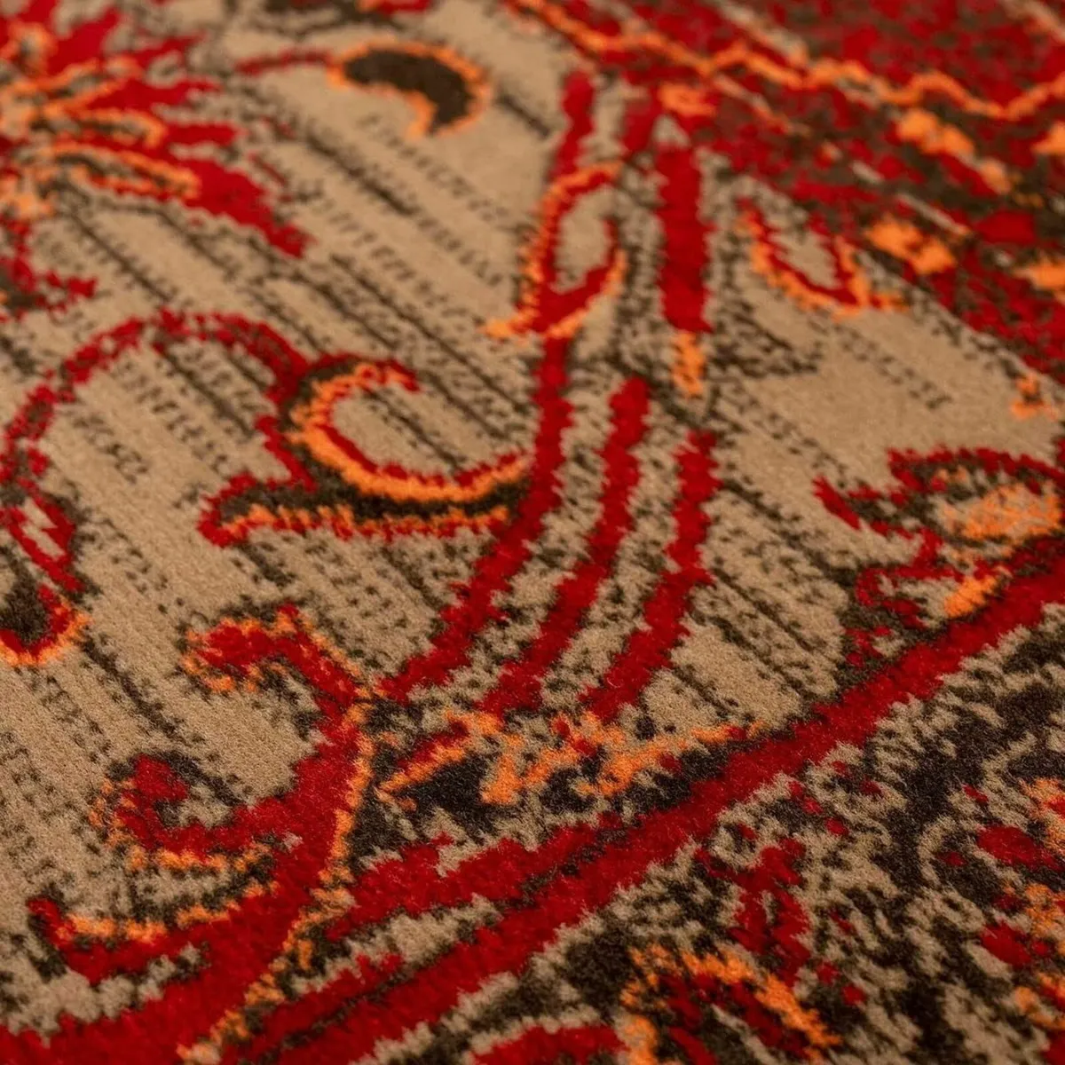 Classic Red Paisley Print Area Rug Traditional - Image 3