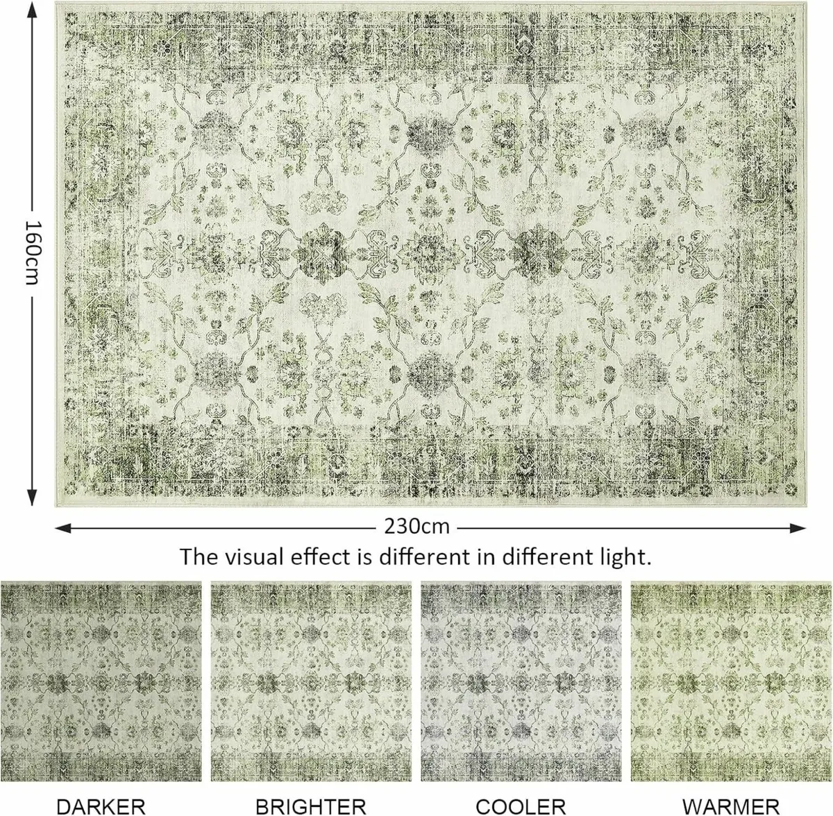 Rugs Living Room Large 160x230cm Machine Washable - Image 2