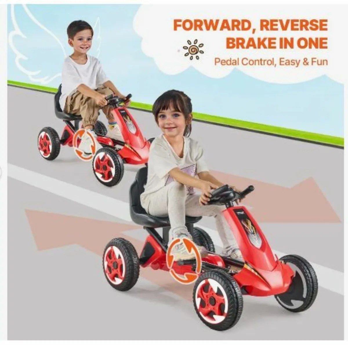 Kids Pedal Go Kart, 4 Wheel - Image 1