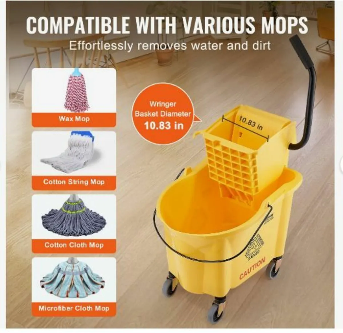 Mop Bucket with Wringer - Image 3