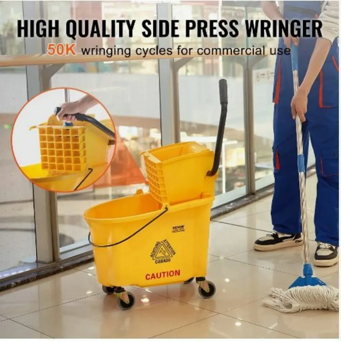 Mop Bucket with Wringer - Image 4