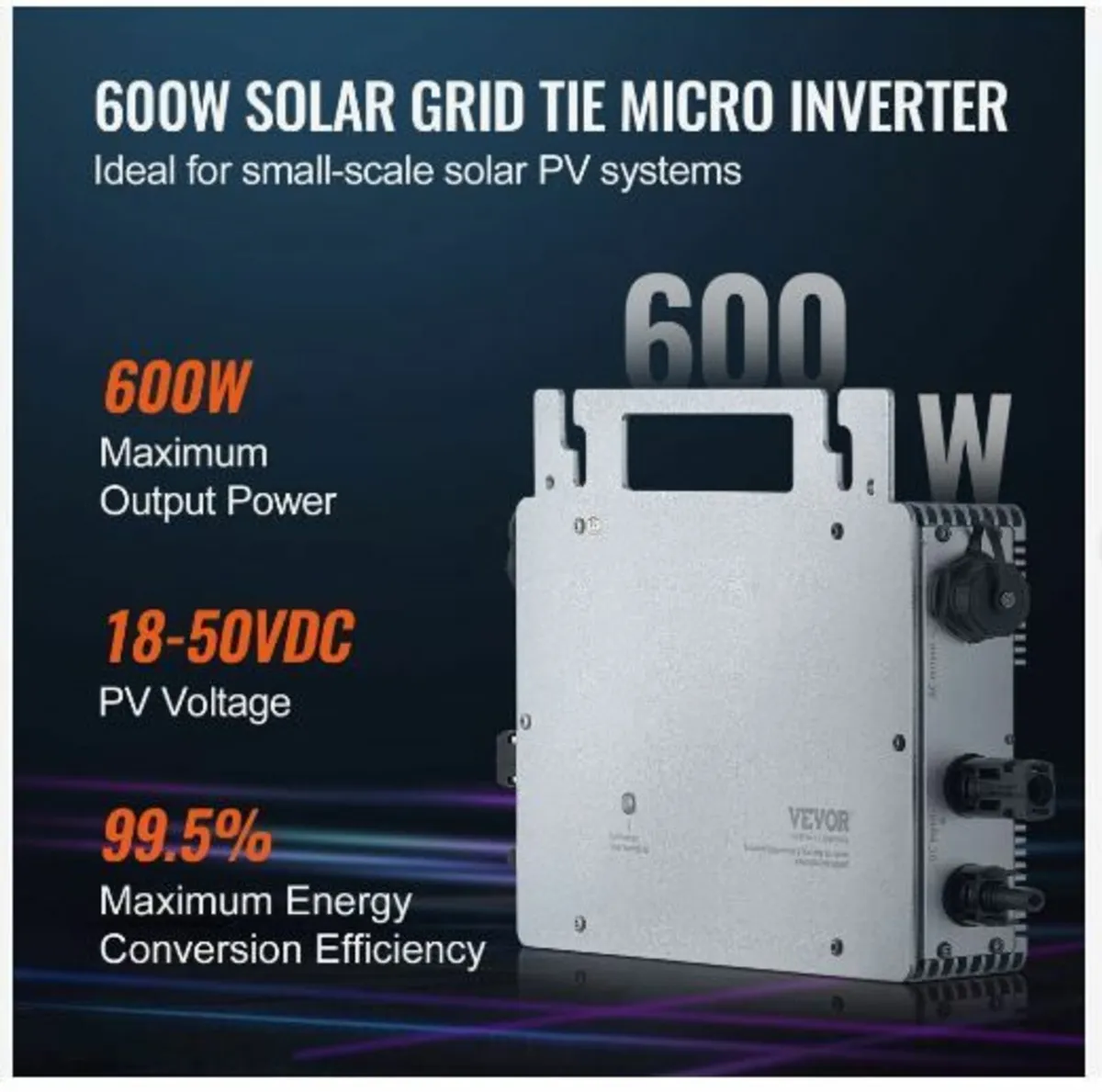 Solar Grid Tie Micro Inverter, 600W - Image 2