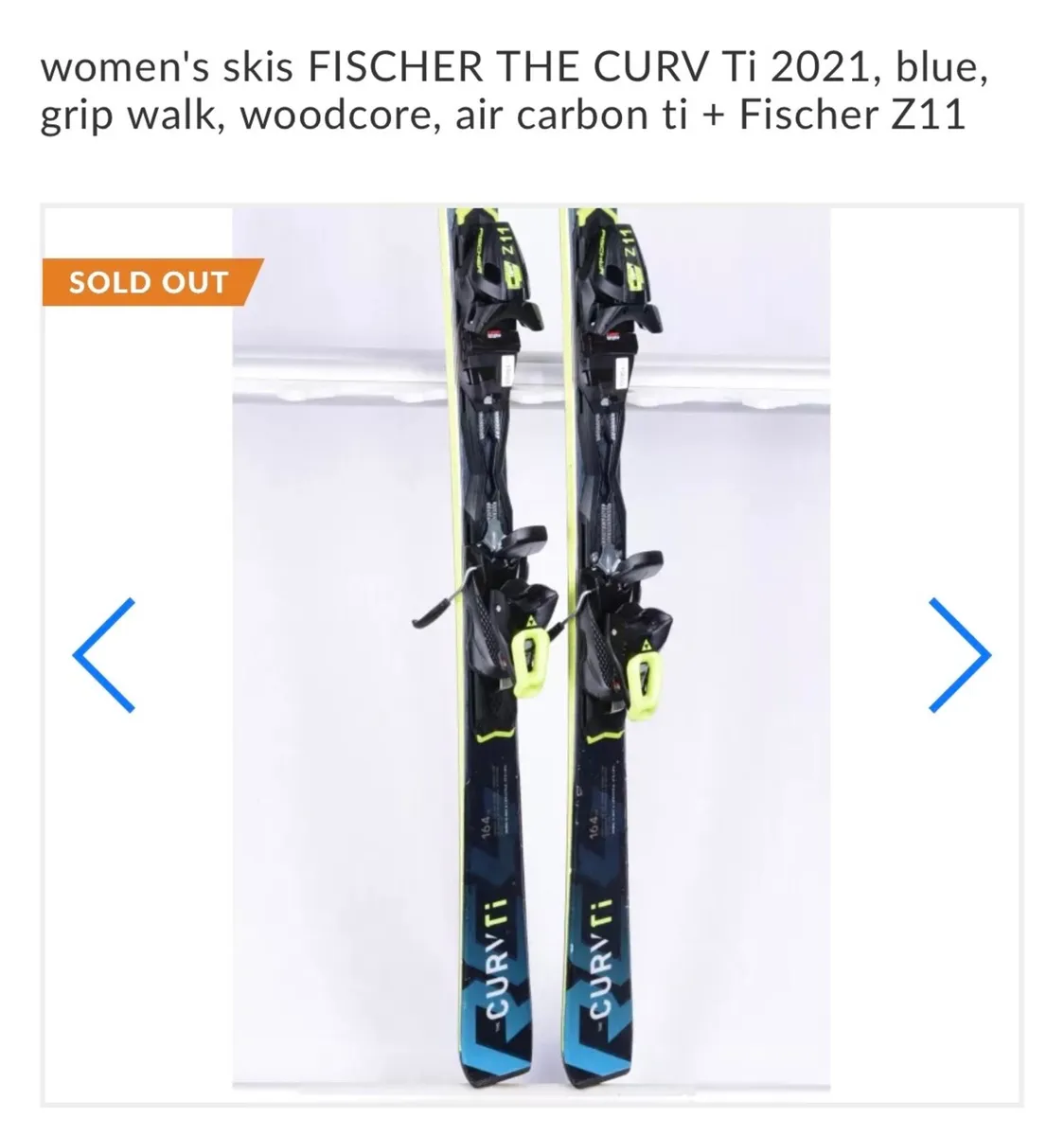 FISCHER THE CURV 2021 blue slalom/all mountain SKI - Image 2