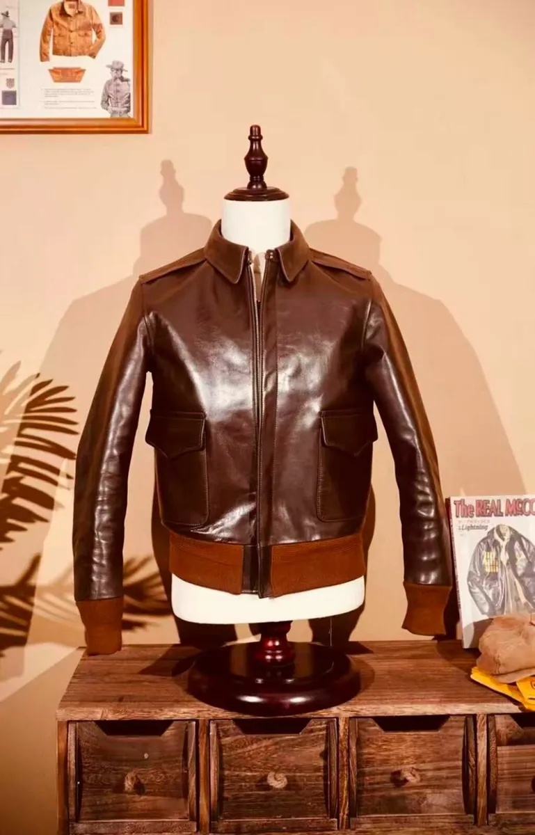 Brand New Men’s Genuine Leather Aviator Jacket - Image 1