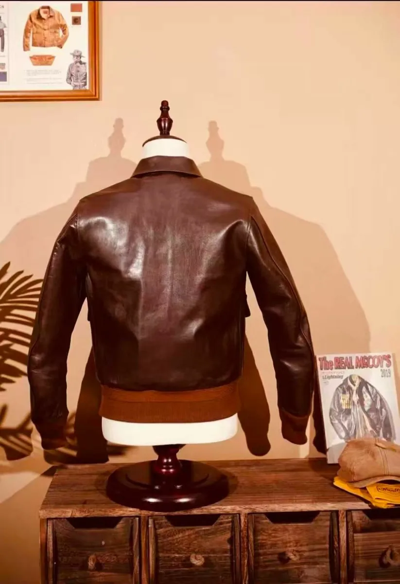 Brand New Men’s Genuine Leather Aviator Jacket - Image 4
