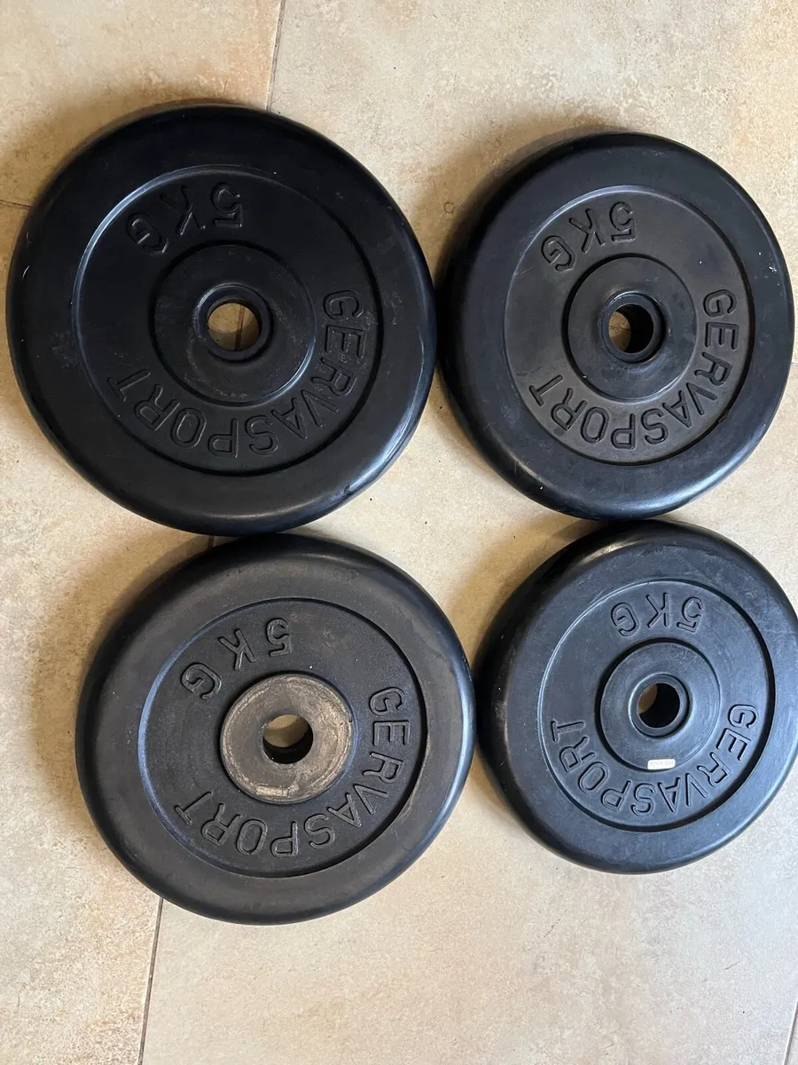 4x5kg standard 1” rubber weight plates - Image 1