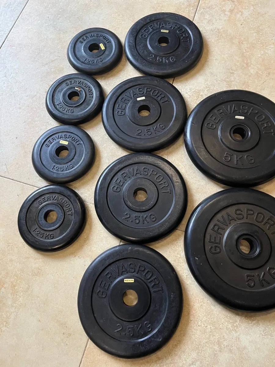 35kg standard 1” rubber weight plates - Image 2