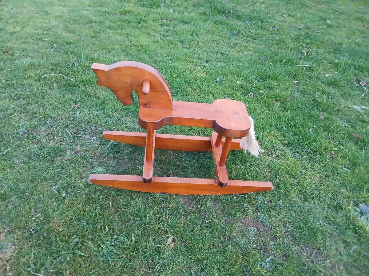 Mid Century Wooden Rocking Horse - Image 1
