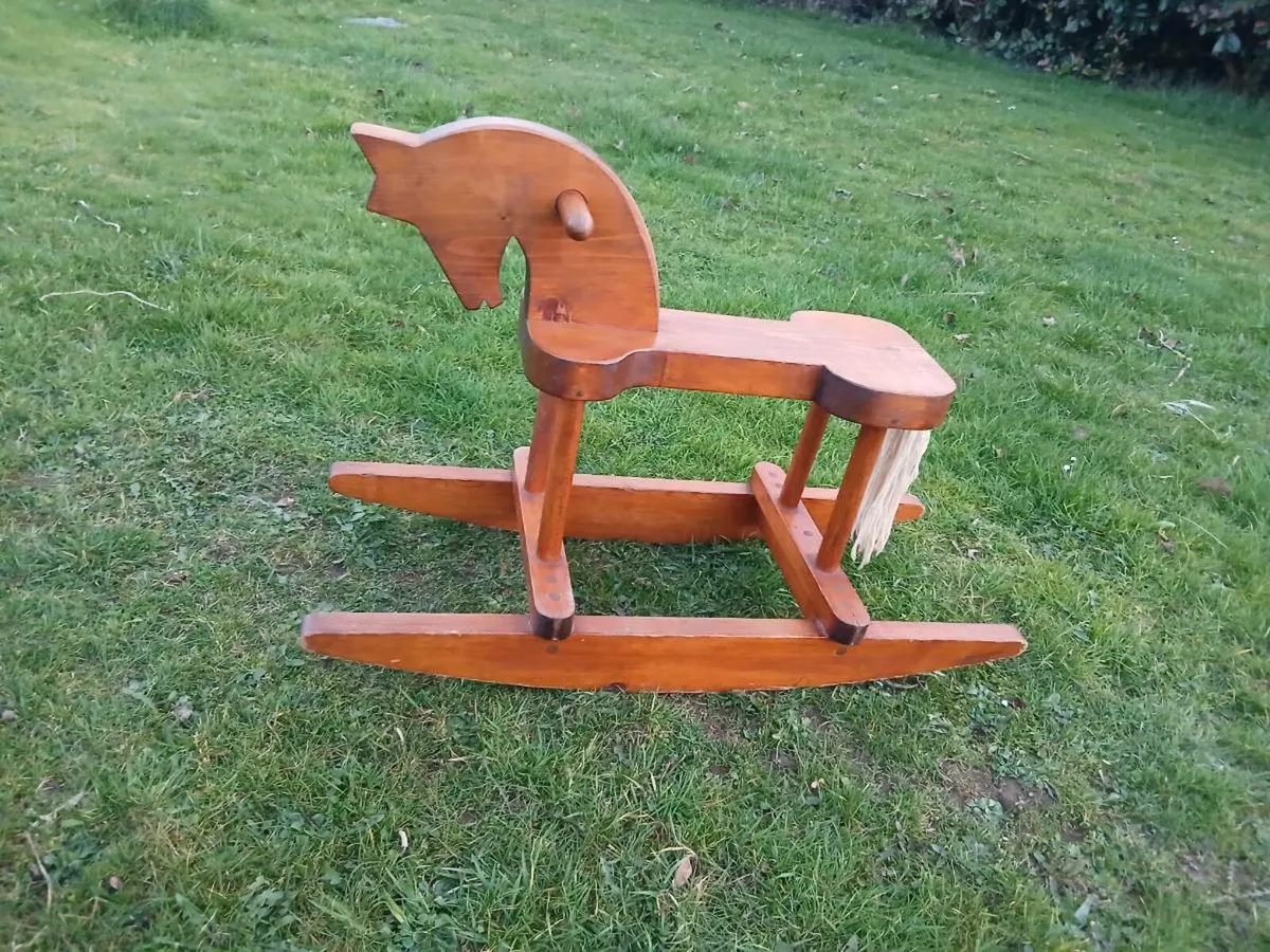 Mid Century Wooden Rocking Horse - Image 3