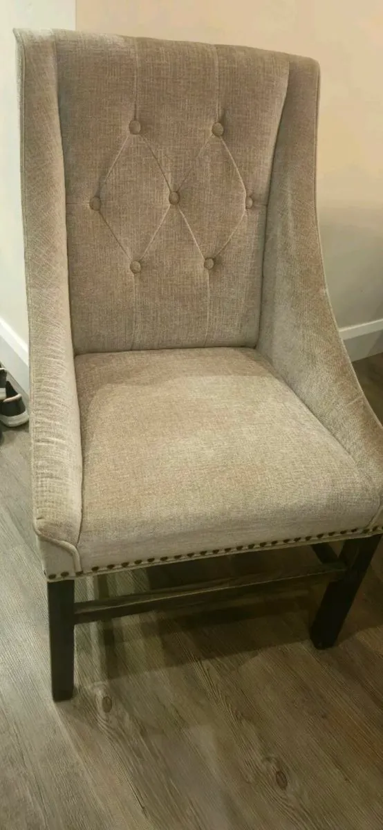 Custom made mocha dining table & 4 chairs - Image 4