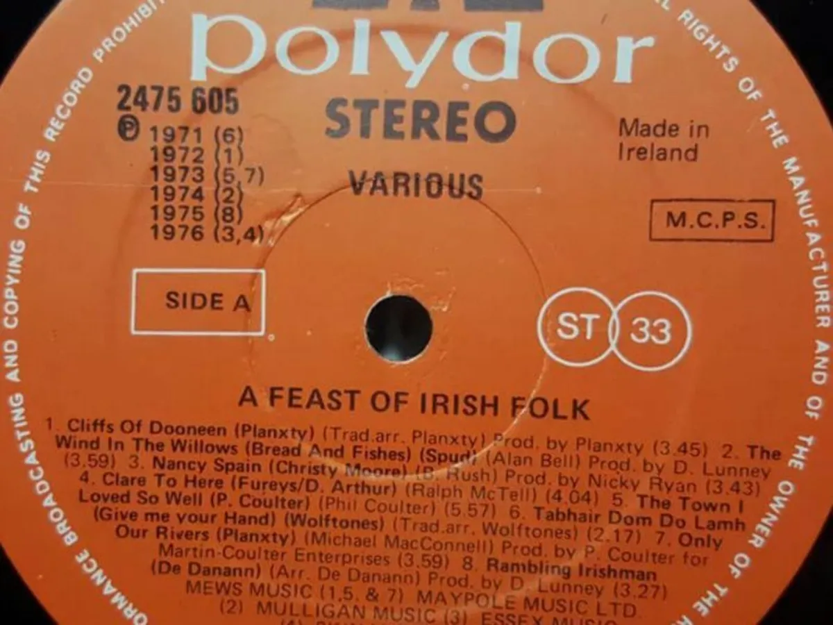 A Feast of Irish Folk Various LP - Image 3